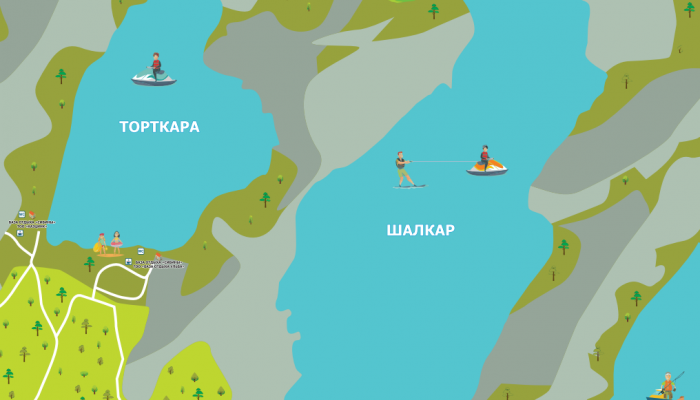 Sibin lakes (map of recreation centers)